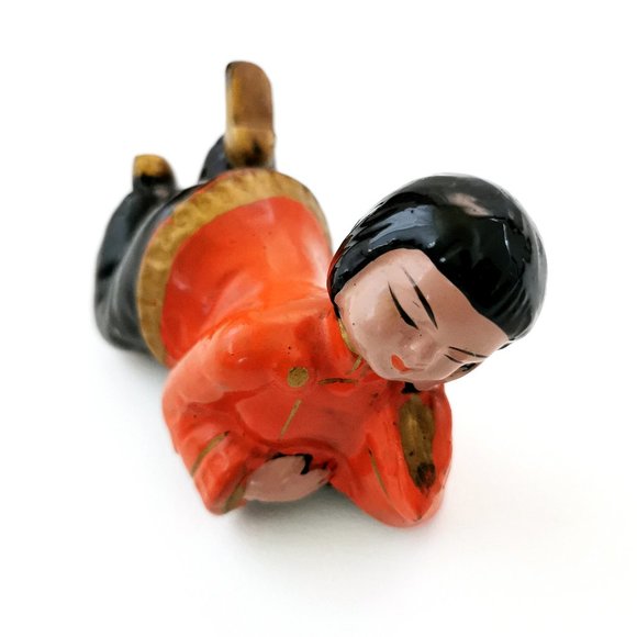 50s Ceramic Chinese Girl Shelf Edge Figurine - Picture 4 of 16
